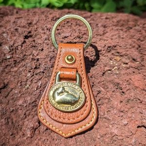 Dooney & Bourke 1990 All Weather Leather Key Holder Key Chain Key FOB Gold Tone